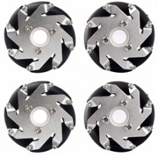 60mm Aluminum LEGO Compatible Mecanum Wheels Set( 2 Left, 2 Right) Bush 14159